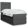 vidaXL Boxspring met matras stof donkergrijs 90x200 cm