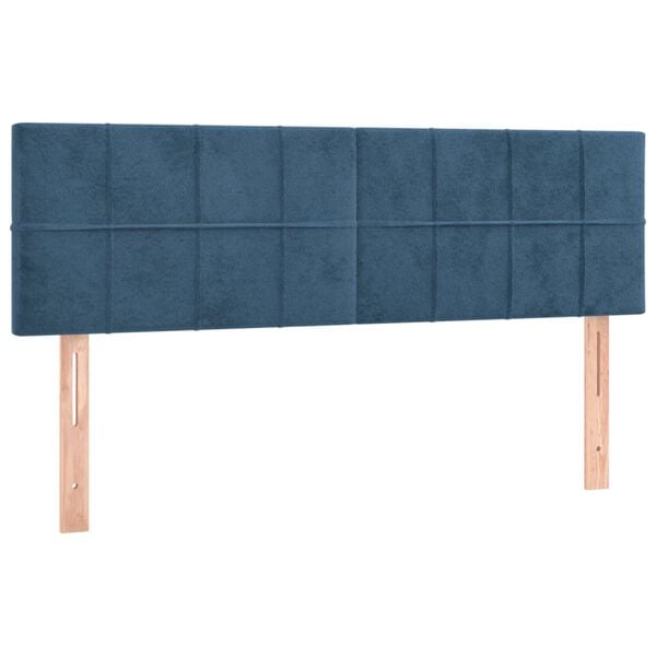 vidaXL Hoofdborden 2 st 72x5x78/88 cm fluweel donkerblauw