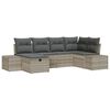 vidaXL Tuin Sofa Set 6 st Lichtgrijs poly rattan