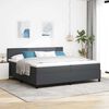 vidaXL Boxspringbed Donkergrijs en Wit 200 x 200 cm Katoen Stof