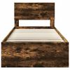 vidaXL Bedframe met hoofdeinde Gerookt eiken 90 x 190 cm Bewerkt hout