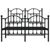vidaXL Bedframe met hoofd- en voeteneinde metaal zwart 120x190 cm