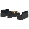 vidaXL Tuin Sofa Set 9 st 8-Aantal zitplaatsen Zwart