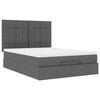 vidaXL Ottoman bed met matras 140x200cm stof donkergrijs