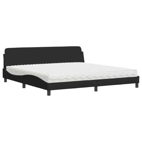 vidaXL Bed met matras "Dover" stof zwart 200x200 cm