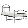 vidaXL Bedframe met hoofd- en voeteneinde metaal zwart 75x190 cm