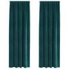 vidaXL Verduisterende gordijnen 2 pcs Donkergroen 140 x 225 cm Fluweel