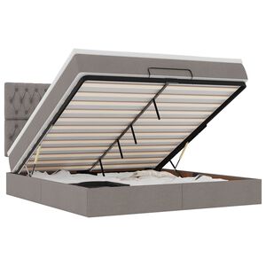 vidaXL Ottoman bed met matras en LED's 180x200cm stof taupe