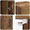 vidaXL Wandkast Oud Hout 34,5 x 34 x 90 cm Bewerkt hout