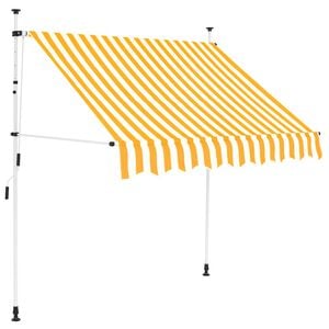 vidaXL Luifel handmatig uittrekbaar 150 cm oranje en witte strepen