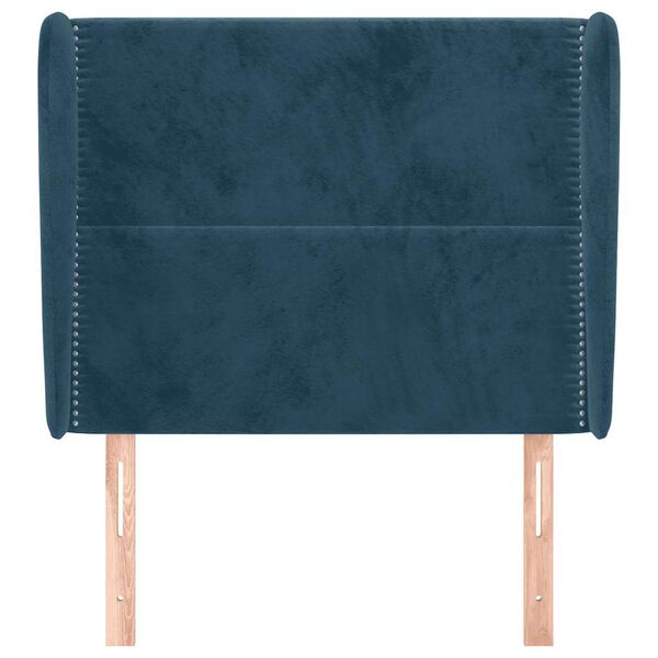 vidaXL Hoofdbord met randen 83x23x118/128 cm fluweel donkerblauw
