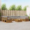 vidaXL Sofa-Sets 10 pcs Natuurlijk en Lichtgrijs Massief Acaciahout