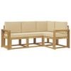 vidaXL Buiten bankenset 4 st Wit en Beige