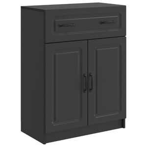vidaXL Dressoir met lade Zwart 66 x 34,5 x 87 cm Bewerkt hout