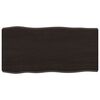 vidaXL Tafelblad natuurlijke rand 80x40x(2-6) cm eikenhout donkerbruin