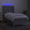 vidaXL Boxspring met matras en LED stof lichtgrijs 80x200 cm