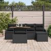 vidaXL Tuin Sofa Set met opslag 6 pcs Zwart Poly riet