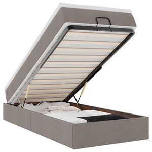 vidaXL Ottoman bed met matras 80x200cm stof taupe