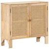 vidaXL Dressoir 80x30x73 cm massief mangohout en natuurlijk riet