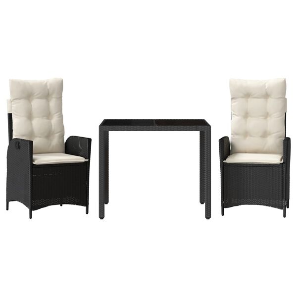 vidaXL 9-delige Tuinset poly rattan zwart