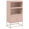 vidaXL Hoge kast 68,5x38,5x123,5 cm staal roze
