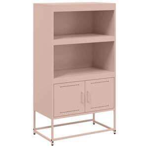 vidaXL Hoge kast 68,5x38,5x123,5 cm staal roze