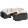 vidaXL 11-delige Loungeset met kussens poly rattan zwart