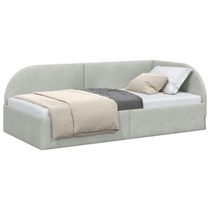 vidaXL Hoekbedframe Lichtgrijs 80 x 200 cm Fluweel