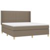 vidaXL Boxspring met matras en LED stof taupe 160x200 cm