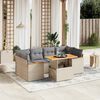 vidaXL 7-delige Loungeset met kussens poly rattan beige
