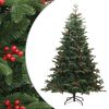 vidaXL Kunstkerstboom met scharnieren dennenappels en bessen 180 cm