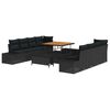 vidaXL Tuinbankenset 11 st Zwart poly rattan