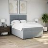 vidaXL Boxspring met matras stof lichtgrijs 160x200 cm