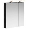 vidaXL Badkamer spiegelkast Zwart Eiken 60 x 14,5 x 70 cm Bewerkt hout