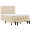 vidaXL Boxspringbed met matras met hoofdeinde Cr&egrave;me 140 x 200 cm Stof