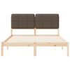 vidaXL Bedframe met Gevoerd Hoofdgedeelte Taupe 135 x 190 cm
