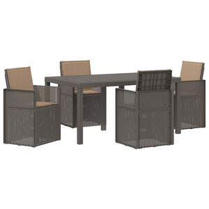 vidaXL Tuin eettafelset 5 st Lichtgrijs en Taupe PP