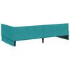 vidaXL Hoekbedframe met hoofdeinde Turquoise 90 cm x 200 cm Fluweel
