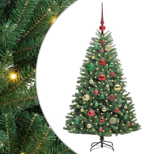vidaXL Kunstmatige Inklapbare Kerstboom Groen 120 cm PVC en Metaal