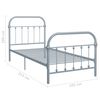 vidaXL Bedframe metaal grijs 90x200 cm