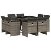 vidaXL 9-delige Tuinset met kussens poly rattan grijs