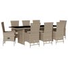 vidaXL 9-delige Tuinset met kussens poly rattan beige