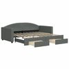 vidaXL Slaapbank onderschuifbed en lades 90x190 cm stof donkergrijs