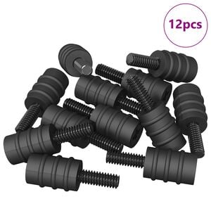 vidaXL Standoff Schroef 12 pcs Zwart M4 Rubber en Staal