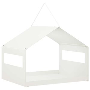 vidaXL Hangend vogelvoederhuisje Staal Wit 30 x 23 x 23 cm