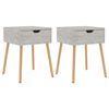 vidaXL Nachtkastjes 2 st 40x40x56 cm bewerkt hout betongrijs