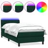 vidaXL Boxspring met matras en LED fluweel donkergroen 100x220 cm