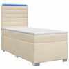 vidaXL Boxspringbed met matras Cr&egrave;mekleurig 90 x 190 cm Stof