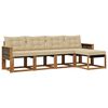 vidaXL Buiten bankenset met kussen 5 pcs Natuurlijk en Beige