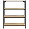 vidaXL Boekenkast 80x33x100 cm bewerkt hout en staal sonoma eiken